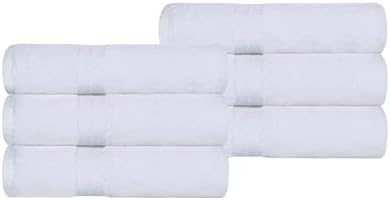 6-Piece Soft Turkish Cotton Bath Towels for Home Kitchen