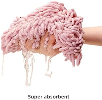 Cute Fuzzy Chenille Hand Towels with Hanging Loops Perfect for Kitchen Bathroom