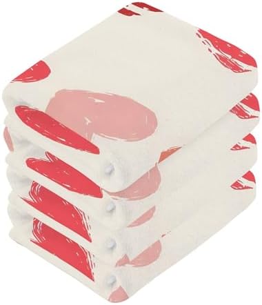Xigua Red Hearts Multi-Purpose Washcloth Set
