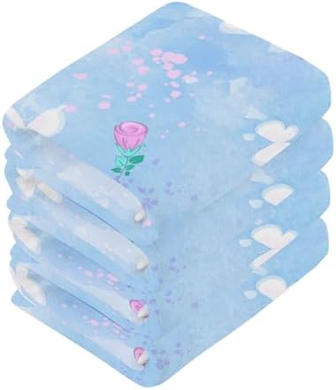 Xigua Butterfly Blue Washcloth Set 12x12 inches