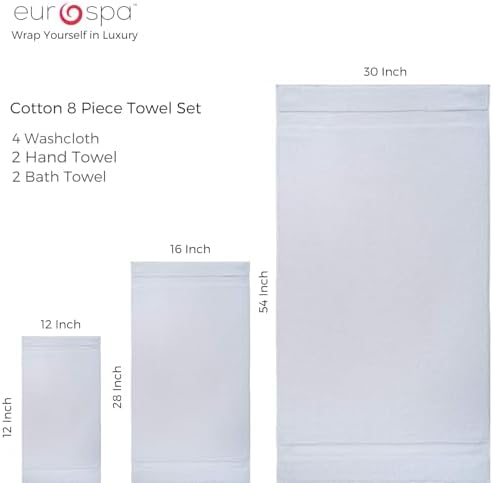 Extra-Luxurious 8-Piece 100 Cotton towel set for bath and beyond