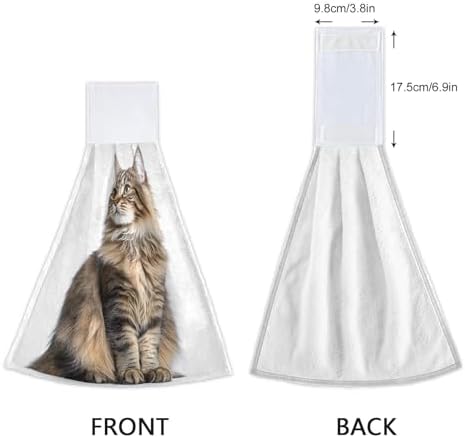RPLIFE Hand Towels for Kids Set of 2 Cute Maine Coon Cat