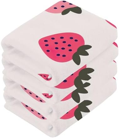 Cute Strawberry Washcloth Set for Fast-Drying Multi-Purpose Towels