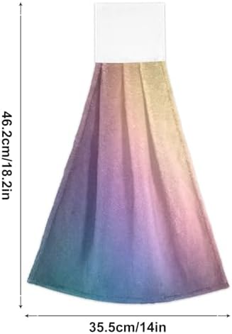 Blue Pink Lilac Yellow Gradient Hanging Towels Set