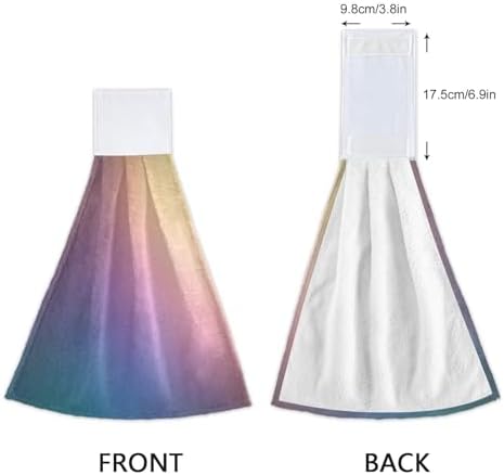Blue Pink Lilac Yellow Gradient Hanging Towels Set