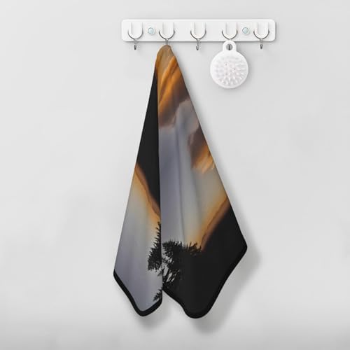 Sun Sets in The West Coral Velvet Towel 16x28in
