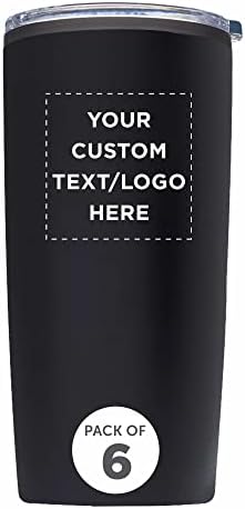 Custom Plastic Tumblers with Lid Insulated Set of 6