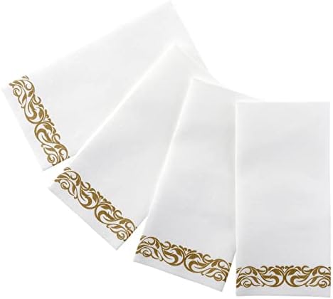LLYLIKE Disposable Hand Towel with Gold Pattern