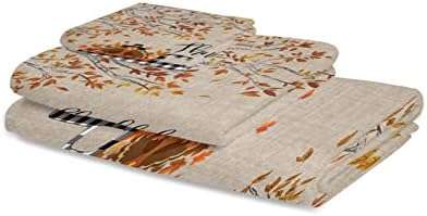 Thanksgiving Bath Towels Set 3-Piece Soft Absorbent Ugly Christmas Sweater Style