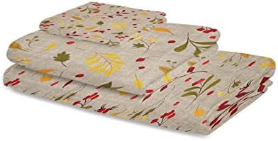 3-Piece Autumn Leaves and Berry Bath Towels Set
