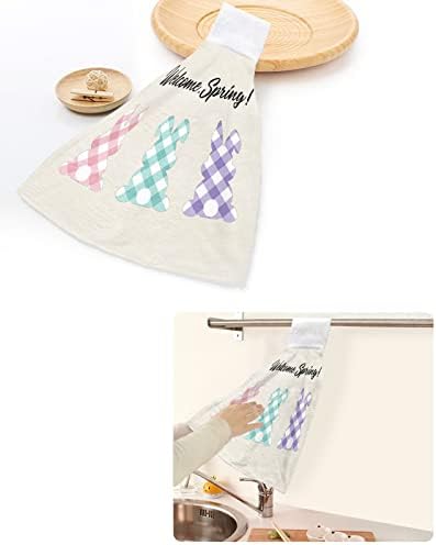 Easter Bunny Welcome Hand Towels 2-Piece Set Kitchen Bathroom Use