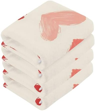 Xigua Red Hearts Fast-Drying Washcloth Set