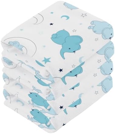 Elephant Washcloths 2 Pack Soft Absorbent Cotton Baby Face Towels