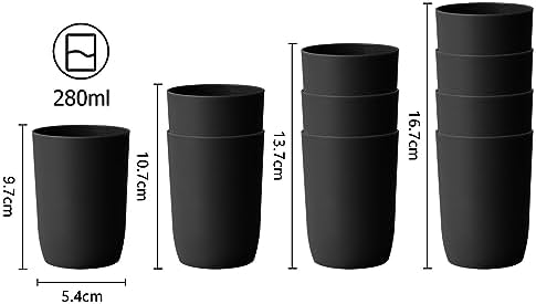 Topsky 4-Pack Transparent Glass Tumbler Set - Reusable Eco-Friendly Stackable