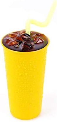 Mintra Home Reusable Plastic Cups 28 Ounce Tumbler - Yellow - Pack of 6
