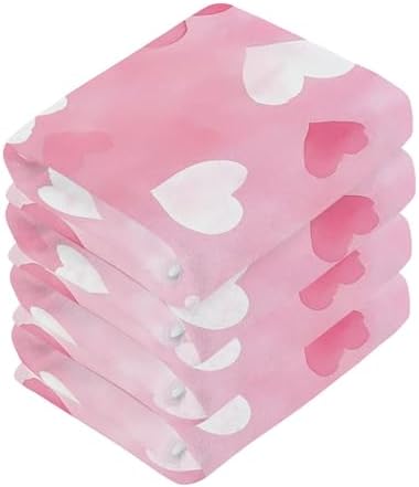 Xigua White Heart Washcloth Set