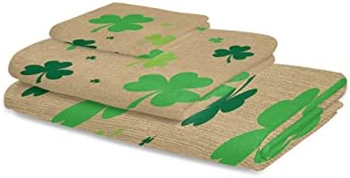 St Patricks Day 3-in-1 Bath Towels Set Linen Green Soft Absorbent for Bathroom Hotel Travel