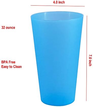 32 oz Large Plastic Cups for Kids Reusable Durable BPA-Free