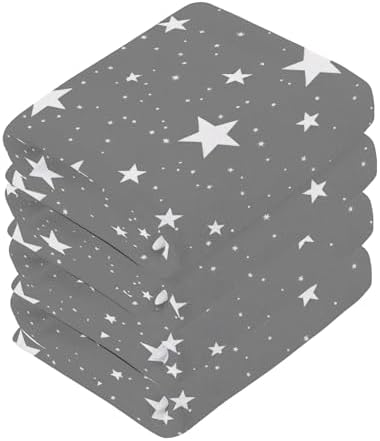 Kigai Stars in Grey 6 Pack Washcloths