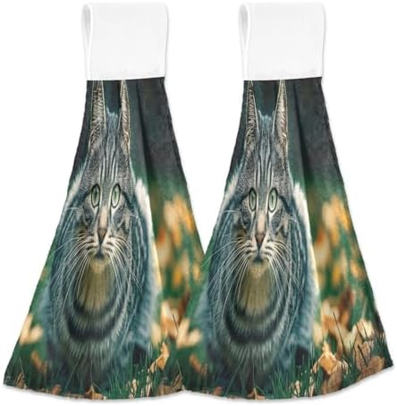 Hand Towel Set with Hanging Loop Soft Quick Dry 2-Piece