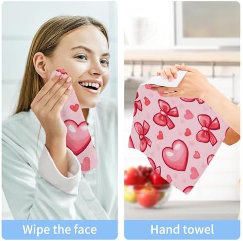 Xigua Hearts and Bows Premium Washcloth Set