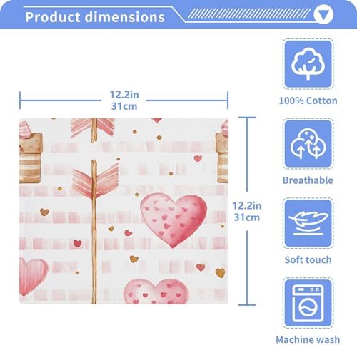 Valentines Day Heart-Shaped Washcloth Set