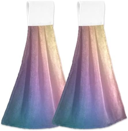 Blue Pink Lilac Yellow Gradient Hanging Towels Set