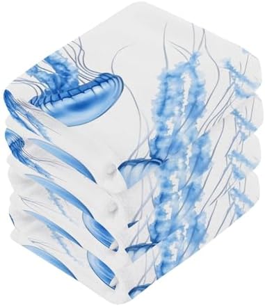 Xigua Watercolor Blue Jellyfish Washcloth Set