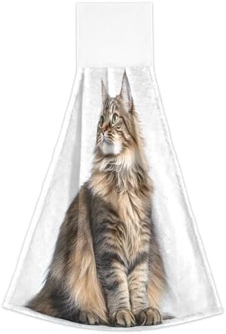 RPLIFE Hand Towels for Kids Set of 2 Cute Maine Coon Cat