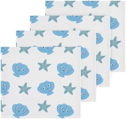 Sturdy Cartoon Seashell Washcloth Set for Bathroom and More