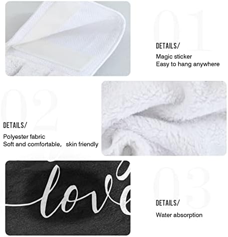 Oarencol Kitchen Towels Black Kitchen Hand Towels with Loop Absorbent 12x17inx2