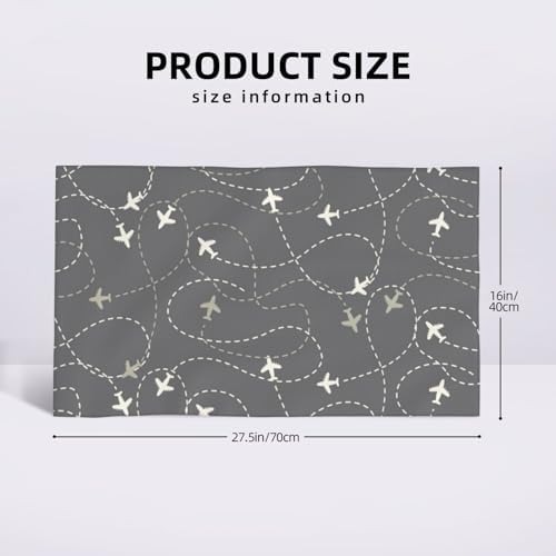 Pevtufa Airplane Routes 275x16in Washcloths for Bathroom Spa Gym Face Towels