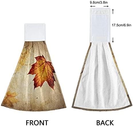 Autumn Leaf Hanging Kitchen Towel with Loop 2 Pack