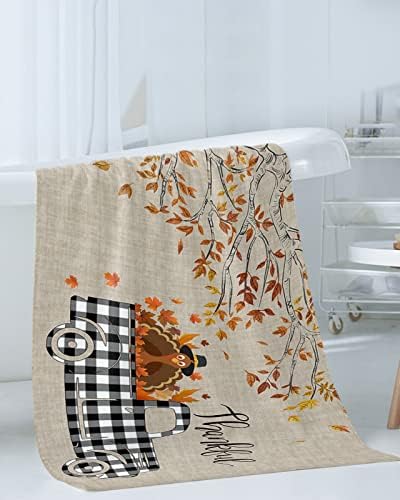 Thanksgiving Bath Towels Set 3-Piece Soft Absorbent Ugly Christmas Sweater Style