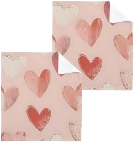 Xigua Red Hearts Washcloth Set