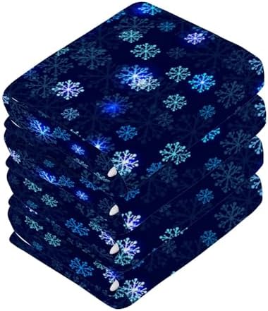 Perfect for Washes Delightful Blue Snowflake Washcloth Set for Baby Adults