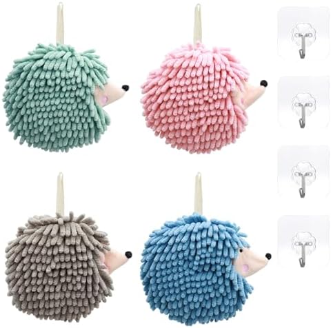 4-Piece Fuzzy Ball Towels