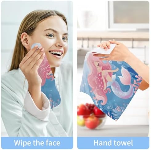 Charming Mermaid Washcloth Set for Bath or Toilet