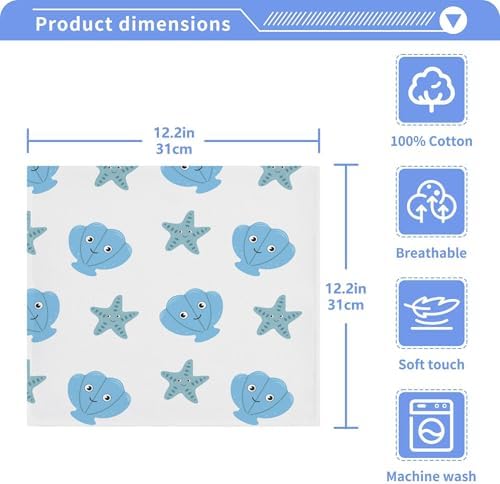 Sturdy Cartoon Seashell Washcloth Set for Bathroom and More
