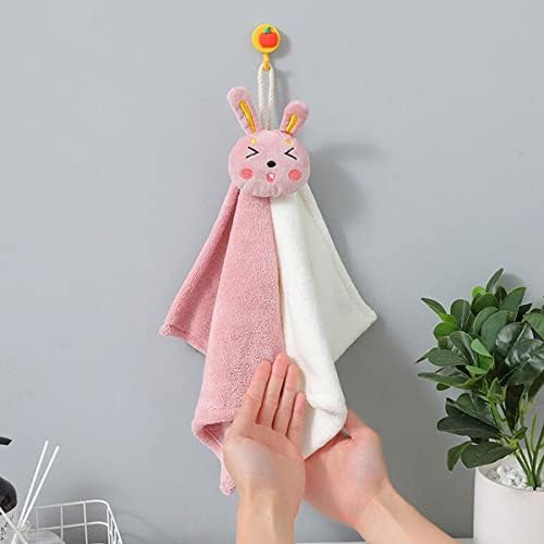 Ewanda 3 Pack Cute Rabbit Hand Towels with Hanging Loop 1