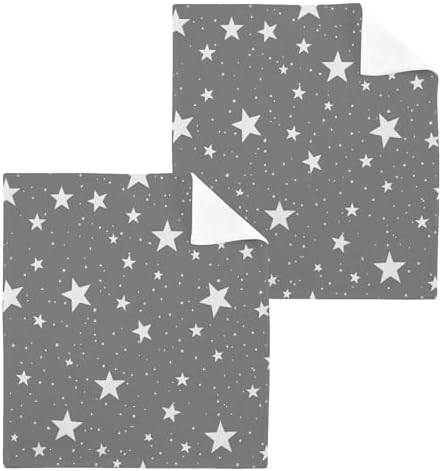Kigai Stars in Grey 6 Pack Washcloths