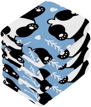 YETTASBIN Cute Panda Washcloth 2 Pack - Soft Reusable 12x12 inch