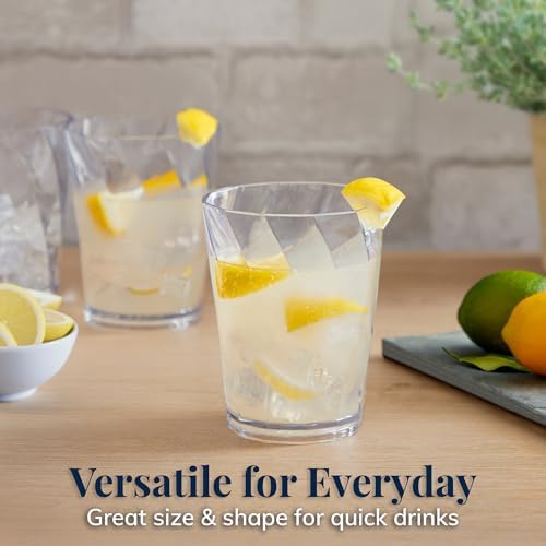 8-Piece Acrylic Optix Plastic Reusable Drinking Glasses