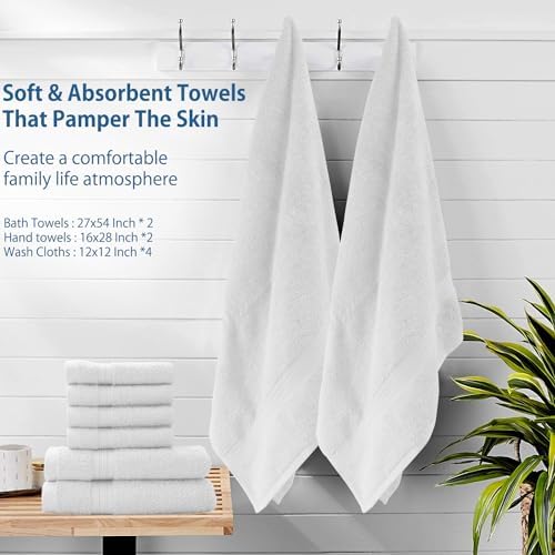 Elegant 8-Piece Cotton Towel Set Soft Absorbent Machine Washable