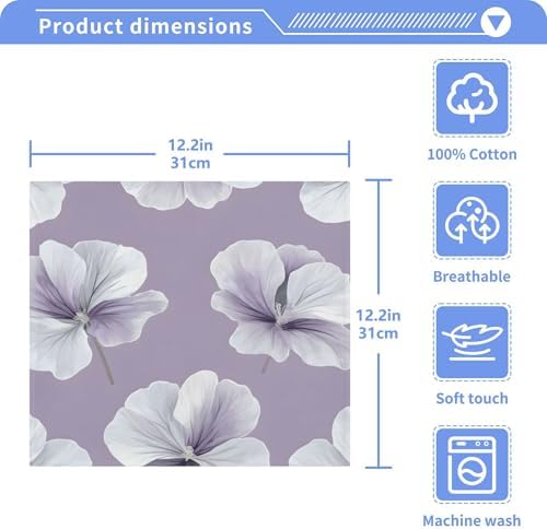 Xigua GrayGeranium Flower Washcloth Set