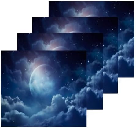 YETTASBIN Moon Cloudscape Washcloths 2 Pack