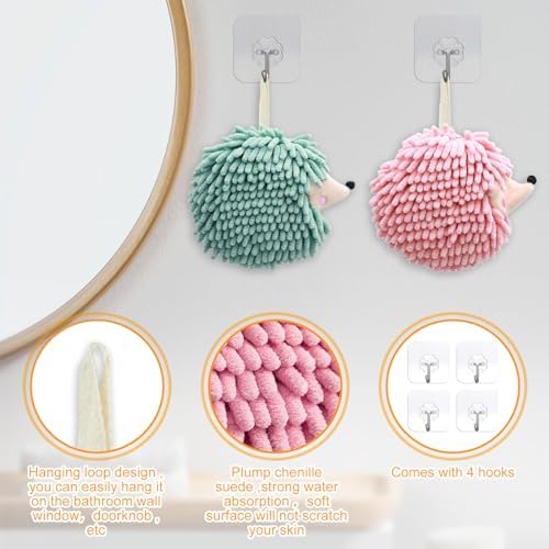 4-Piece Fuzzy Ball Towels