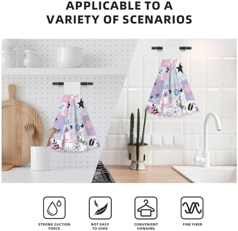 ZZhua Heart Flower Lip Girl Heart Towels for Kitchen Bathroom - Perfect Fit