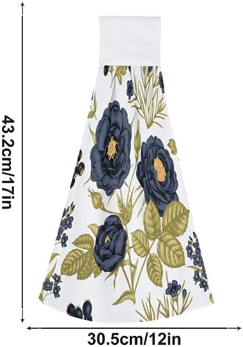 Green Leaves Kitchen Hanging Hand Towels Set 12x17 in