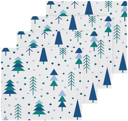Xigua Christmas Trees Washcloths Set of 2 12x12 Inch
